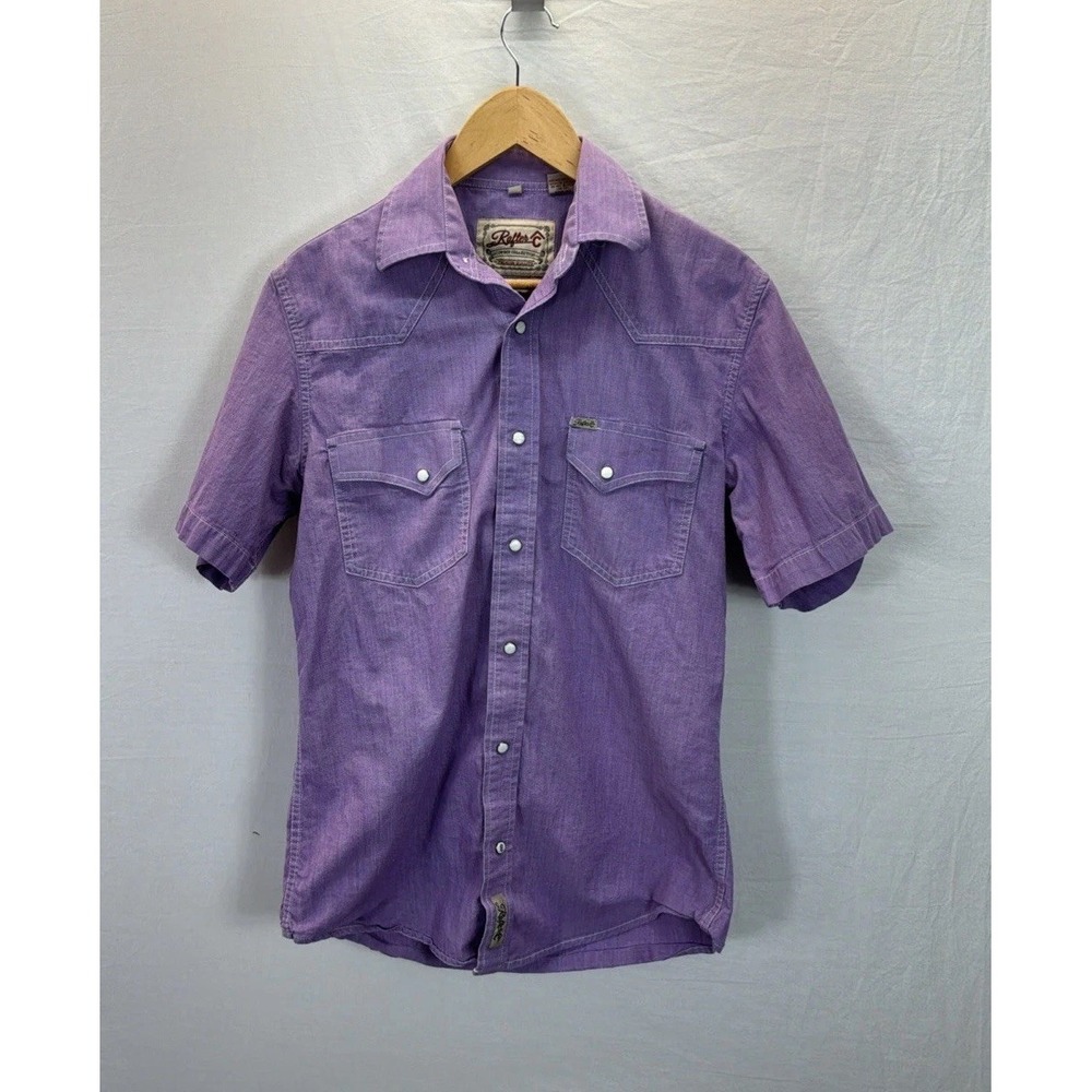 Rafter C Pearl Snap Western Shirt Purple Men's SM short sleeve western